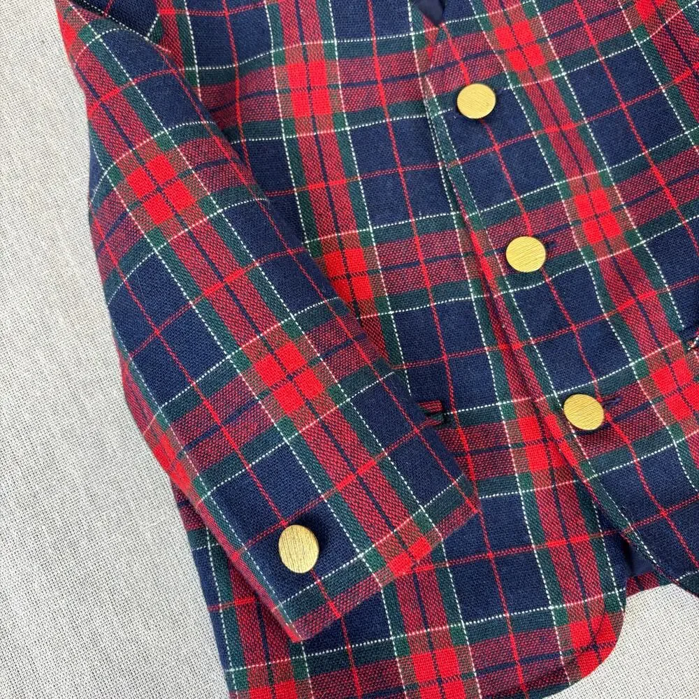 VINTAGE Lord and Taylor little‎ girls blazer, Tartan Plaid, size 2